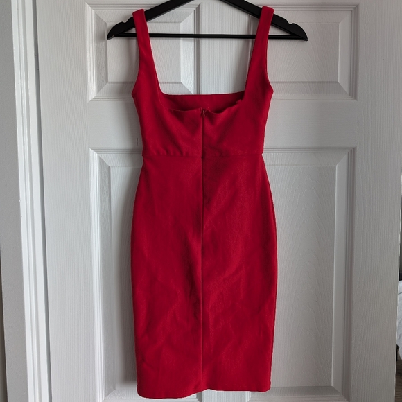 Red Bodycon Dress With Slit XS - Picture 2 of 4